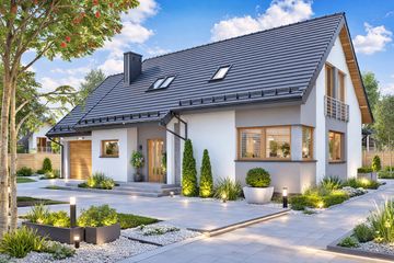  Projekt domu BW-36 wariant 17 z garażem (JGC1247) - projekt domu parterowego z poddaszem - Zdjęcie 2