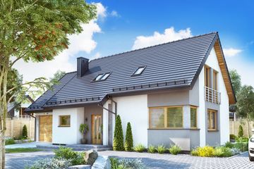  Projekt domu BW-36 wariant 17 z garażem (JGC1247) - projekt domu parterowego z poddaszem - Zdjęcie 1