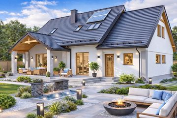  Projekt domu BW-36 wariant 17 z garażem (JGC1247) - projekt domu parterowego z poddaszem - Zdjęcie 1