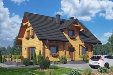  Projekt domu Zawojowo a3 dw (KRP2607) - projekt domu parterowego z poddaszem - Zdjęcie 1