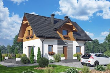 Projekt domu Zawojowo aa 70 (KRP2608) - projekt domu parterowego z poddaszem - Zdjęcie 1