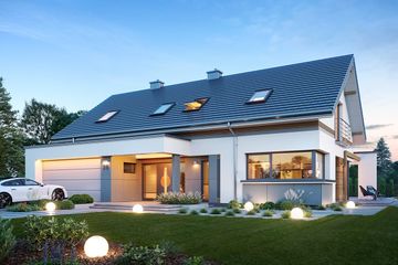  Projekt domu Hiacynt 7 (WAH2114) - projekt domu parterowego z poddaszem - Zdjęcie 1