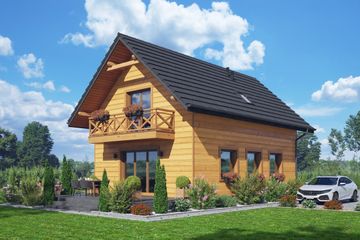  Projekt domu Gronów aa 70 dws (KRP2612) - projekt domu parterowego z poddaszem - Zdjęcie 2