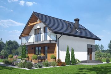  Projekt domu Miłowo aa 70 (KRP2610) - projekt domu parterowego z poddaszem - Zdjęcie 2
