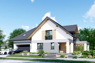  Projekt domu APS 329 (LUA1556) - projekt domu parterowego z poddaszem - Zdjęcie 1