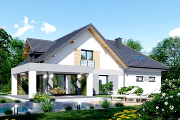  Projekt domu APS 329 (LUA1556) - projekt domu parterowego z poddaszem - Zdjęcie 2