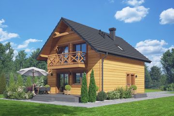  Projekt domu Grochowo aa 70 dws (KRP2615) - projekt domu parterowego z poddaszem - Zdjęcie 1