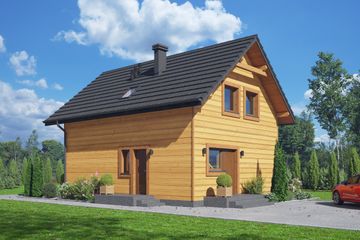  Projekt domu Grochowo aa 70 dws (KRP2615) - projekt domu parterowego z poddaszem - Zdjęcie 2