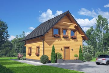 Projekt domu Gryfice aa 70 dws (KRP2617) - projekt domu parterowego z poddaszem - Zdjęcie 2