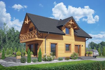  Projekt domu Orłowo aa 70 dws (KRP2618) - projekt domu parterowego z poddaszem - Zdjęcie 1