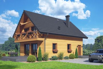  Projekt domu Bartkowo a3 dws (KRP2619) - projekt domu parterowego z poddaszem - Zdjęcie 1