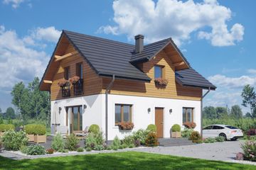  Projekt domu Cedry aa 70 (KRP2620) - projekt domu parterowego z poddaszem - Zdjęcie 1