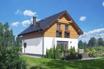  Projekt domu Cedry aa 70 (KRP2620) - projekt domu parterowego z poddaszem - Zdjęcie 2