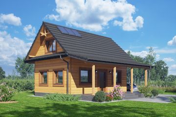  Projekt domu Małystok dws (KRP2621) - projekt domu parterowego z poddaszem - Zdjęcie 1