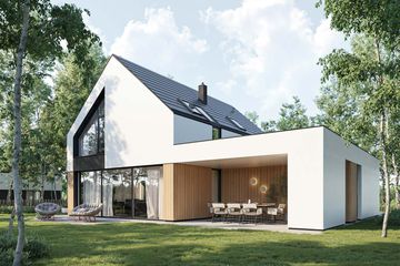  Projekt domu HomeKoncept 100 G1 (KRX1199) - projekt domu parterowego z poddaszem - Zdjęcie 4