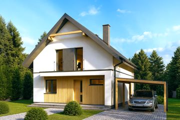  Projekt domu na Jodłowej (WBF1001) - projekt domu parterowego z poddaszem - Zdjęcie 1