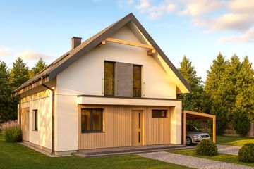  Projekt domu na Jodłowej (WBF1001) - projekt domu parterowego z poddaszem - Zdjęcie 2