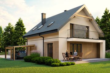  Projekt domu na Jodłowej (WBF1001) - projekt domu parterowego z poddaszem - Zdjęcie 3