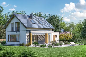  Projekt domu D306 (WAI1427) - projekt domu parterowego z poddaszem - Zdjęcie 2