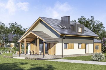  Projekt domu D333A (WAI1434) - projekt domu parterowego z poddaszem - Zdjęcie 2