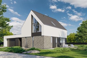  Projekt domu HomeKoncept 101 G2 (KRX1206) - projekt domu parterowego z poddaszem - Zdjęcie 2