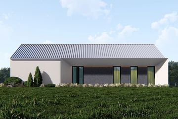 Projekt domu uA229 - parterowy dom o powierzchni 124,16 m², dach dwuspadowy - ujęcie 3