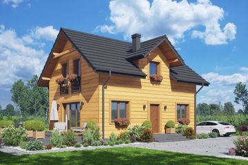  Projekt domu Cedry aa 70 dws (KRP2627) - projekt domu parterowego z poddaszem - Zdjęcie 1