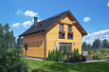  Projekt domu Cedry aa 70 dws (KRP2627) - projekt domu parterowego z poddaszem - Zdjęcie 2