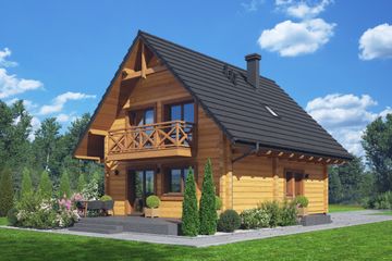  Projekt domu Grochowo aa 70 dw (KRP2626) - projekt domu parterowego z poddaszem - Zdjęcie 2