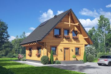  Projekt domu Gryfice aa 70 dw (KRP2625) - projekt domu parterowego z poddaszem - Zdjęcie 1