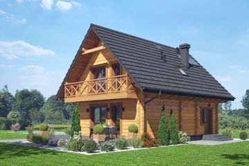  Projekt domu Miłowo aa 70 dw (KRP2624) - projekt domu parterowego z poddaszem - Zdjęcie 2