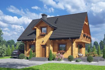 Projekt domu Modrowo aa 70 dw (KRP2623) - projekt domu parterowego z poddaszem - Zdjęcie 1