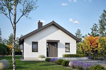 Projekt domu Mini 19 (wersja A) energo - parterowy dom o powierzchni 46,96 m², dach dwuspadowy - ujęcie 4