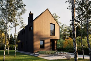 Projekt domu Moniczka IV (wersja B) energo - parterowy z poddaszem dom o powierzchni 89,47 m², dach dwuspadowy - ujęcie 2