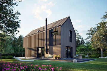 Projekt domu Moniczka IV (wersja B) energo - parterowy z poddaszem dom o powierzchni 89,47 m², dach dwuspadowy - ujęcie 4