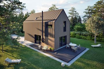 Projekt domu Moniczka IV (wersja B) energo - parterowy z poddaszem dom o powierzchni 89,47 m², dach dwuspadowy - ujęcie 7