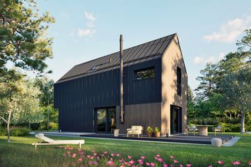 Projekt domu Moniczka IV (wersja B) energo - parterowy z poddaszem dom o powierzchni 89,47 m², dach dwuspadowy - ujęcie 8