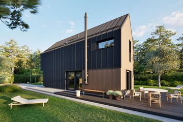 Projekt domu Moniczka IV (wersja B) energo - parterowy z poddaszem dom o powierzchni 89,47 m², dach dwuspadowy - ujęcie 10