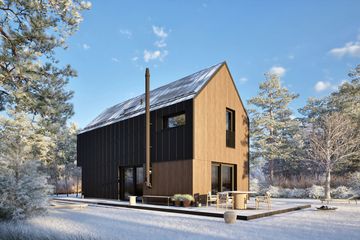 Projekt domu Moniczka IV (wersja B) energo - parterowy z poddaszem dom o powierzchni 89,47 m², dach dwuspadowy - ujęcie 11