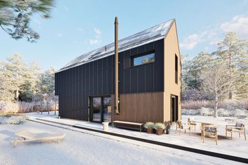 Projekt domu Moniczka IV (wersja B) energo - parterowy z poddaszem dom o powierzchni 89,47 m², dach dwuspadowy - ujęcie 12