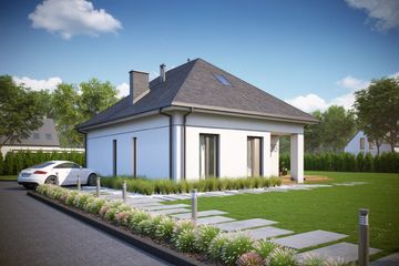  Projekt domu D236 (WAI1440) - projekt domu parterowego z poddaszem - Zdjęcie 2