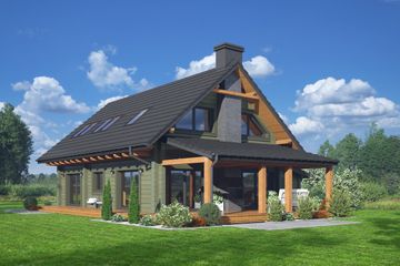  Projekt domu Głogoczów 33 dw (KRP2633) - projekt domu parterowego z poddaszem - Zdjęcie 1