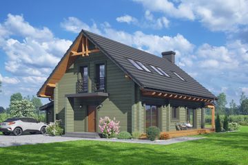  Projekt domu Głogoczów 33 dw (KRP2633) - projekt domu parterowego z poddaszem - Zdjęcie 2