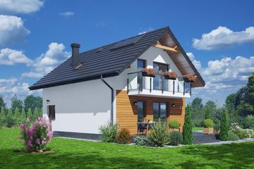  Projekt domu Jugów aa 70 (KRP2628) - projekt domu parterowego z poddaszem - Zdjęcie 2