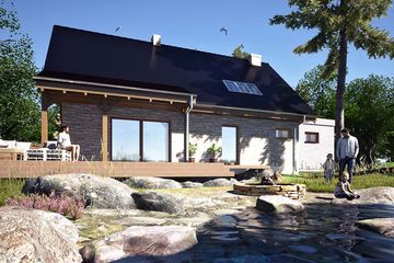  Projekt domu Ziomek z garażem 1-st. [A] (WRF2349) - projekt domu parterowego z poddaszem - Zdjęcie 3