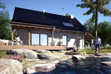  Projekt domu Ziomek z wiatą [A1] (WRF2348) - projekt domu parterowego z poddaszem - Zdjęcie 3