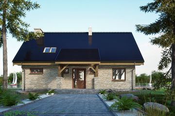  Projekt domu Ziomek bez garażu [B] (WRF2347) - projekt domu parterowego z poddaszem - Zdjęcie 2