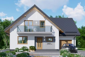  Projekt domu APS 260 wariant 2 (LUA1564) - projekt domu parterowego z poddaszem - Zdjęcie 1