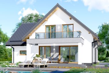  Projekt domu APS 260 wariant 2 (LUA1564) - projekt domu parterowego z poddaszem - Zdjęcie 2