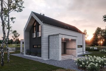  Projekt domu Stodoła - drewniany (GDE1032) - projekt domu parterowego z poddaszem - Zdjęcie 2